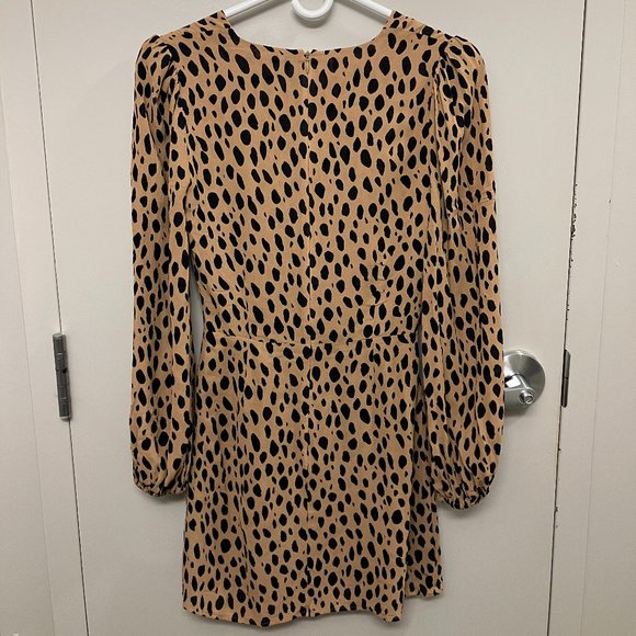 Reformation Viscose Velvet Ribbon Bobcat Spot Pattern Terri Dress - Picture 3 of 3